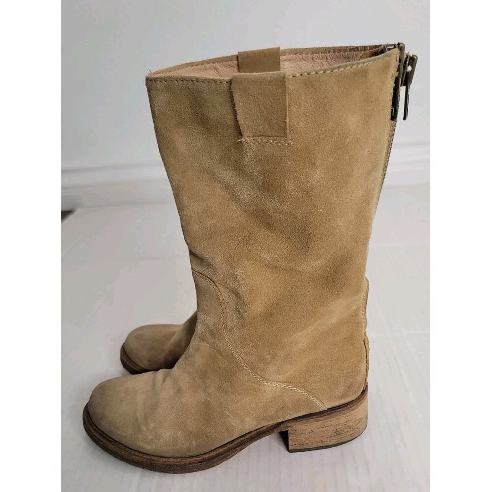 Zadig and Voltaire Booties SZ 36 Slouchy Leather Western Cowgirl Combat Tan